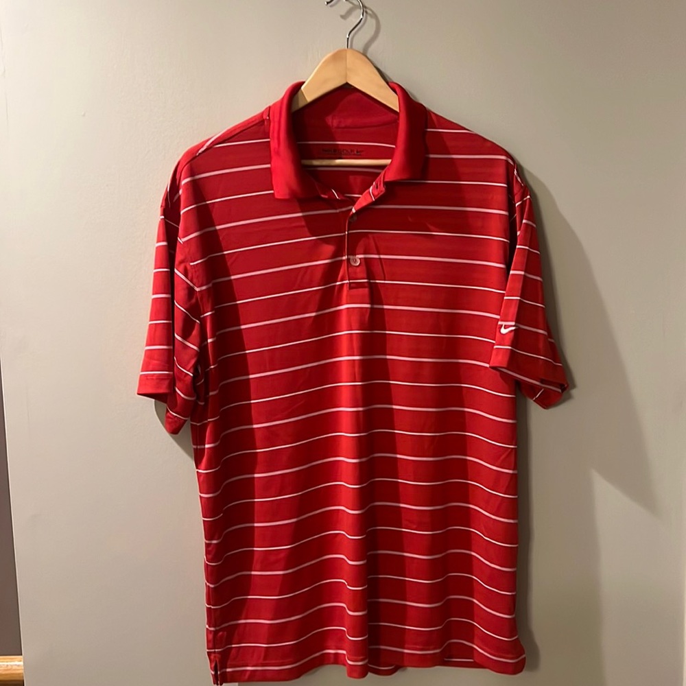Nike Golf Red Striped Shirt